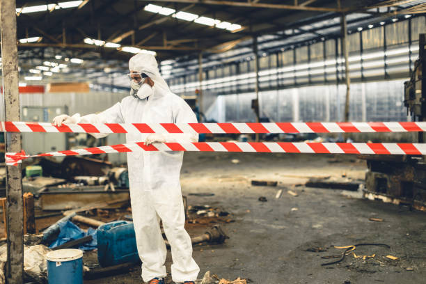 Professional Biohazard Cleanup technician working in Bowler, WI